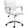 Partner White Faux Leather Adjustable Swivel Office Chair