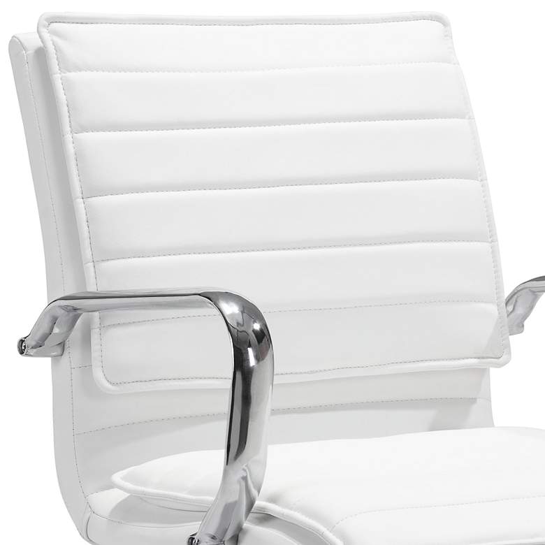 Image 4 Partner White Faux Leather Adjustable Swivel Office Chair more views