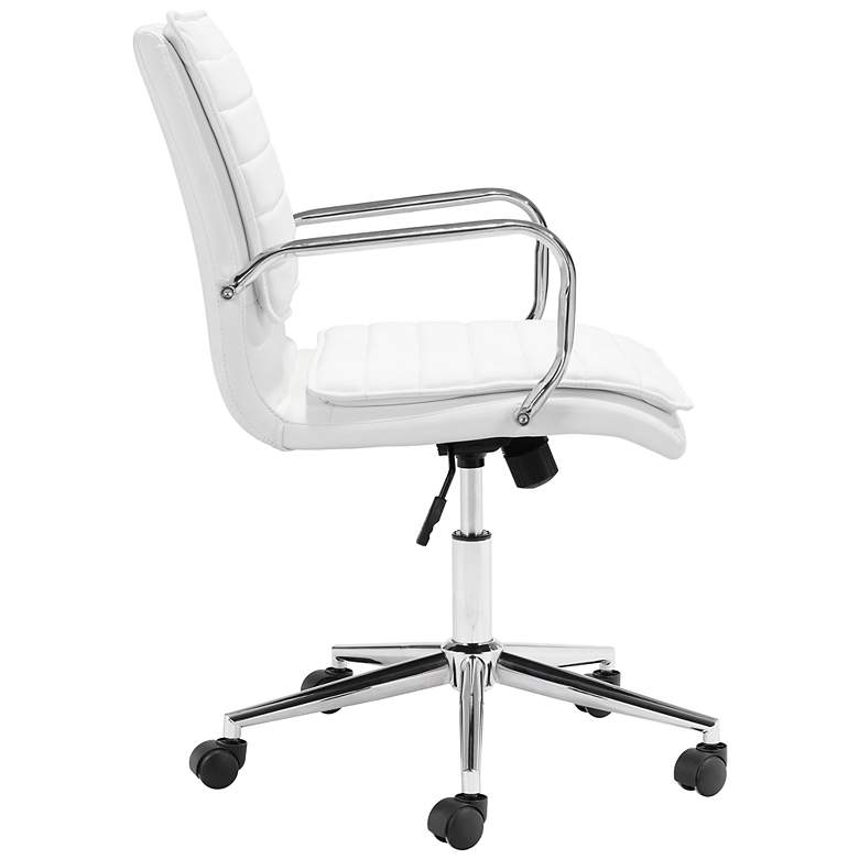 Image 5 Partner White Faux Leather Adjustable Swivel Office Chair more views