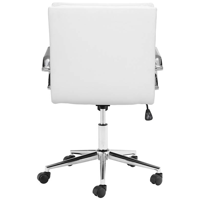 Image 7 Partner White Faux Leather Adjustable Swivel Office Chair more views