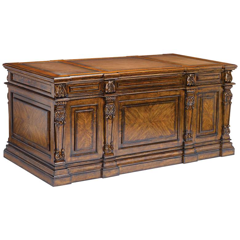Image 1 Partners Collection Mid-Tone Stained Wood Desk