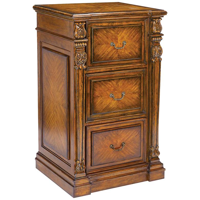 Image 1 Partners Collection Mid-Tone Stained Wood File Cabinet