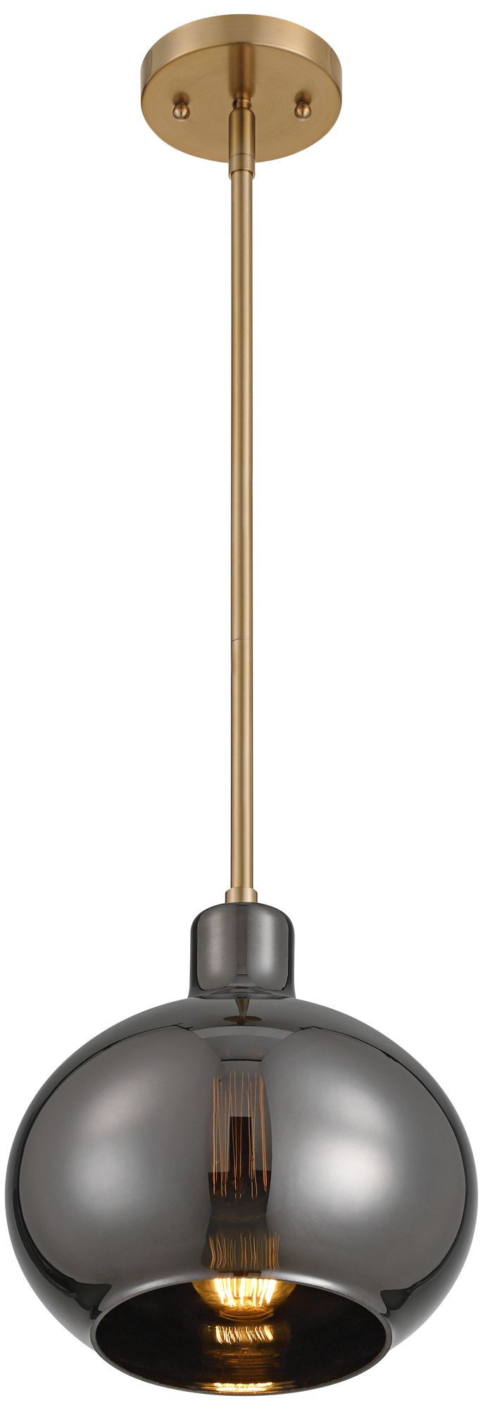 Partridge 9 1/2" Wide Black Chrome Glass Mini Pendant Set of 3 in scene