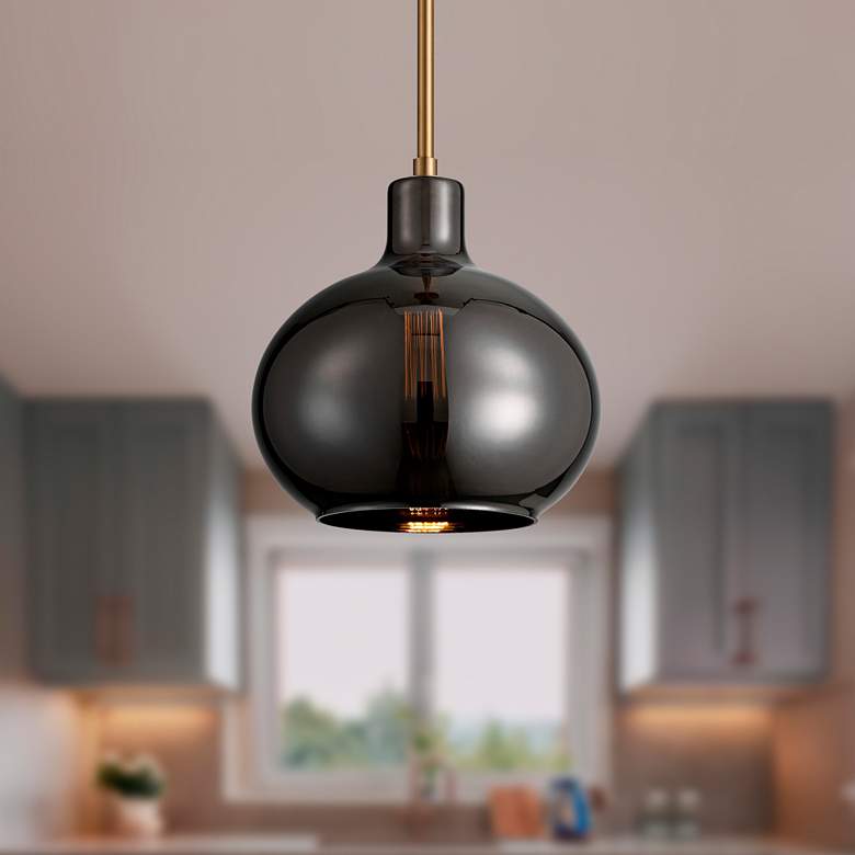 Image 7 Partridge 9 1/2" Wide Black Chrome Glass Mini Pendant Set of 3 more views