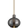 3_Partridge 9 1/2" Wide Black Chrome Glass Mini Pendant