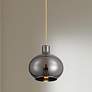 2_Partridge 9 1/2" Wide Black Chrome Glass Mini Pendant