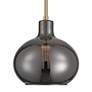 4_Partridge 9 1/2" Wide Black Chrome Glass Mini Pendant more views