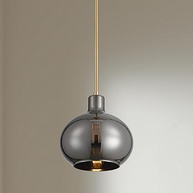 Partridge 9 1/2" Wide Black Chrome Glass Mini Pendant