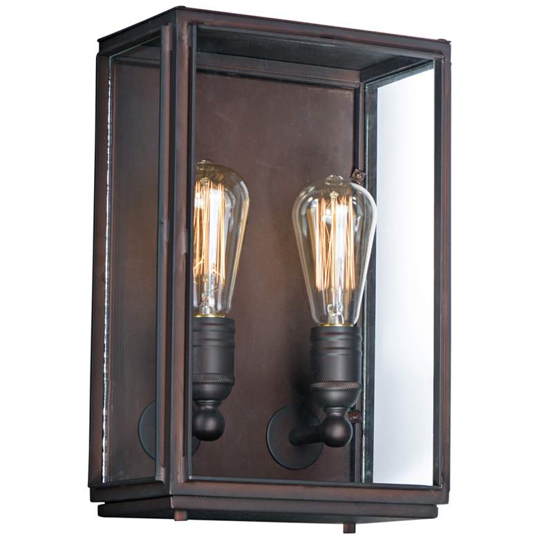 Image 1 Pasadena 14"H Oil Rubbed Bronze 2-Light Outdoor Wall Light