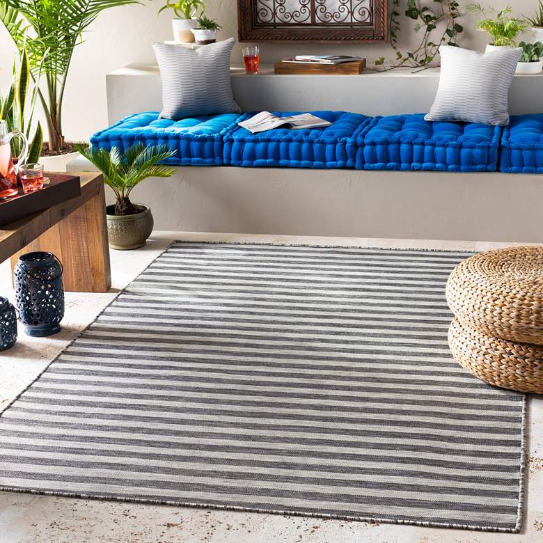 Image 1 Pasadena PSA-2304 5'3"x7'3" Gray and White Outdoor Area R