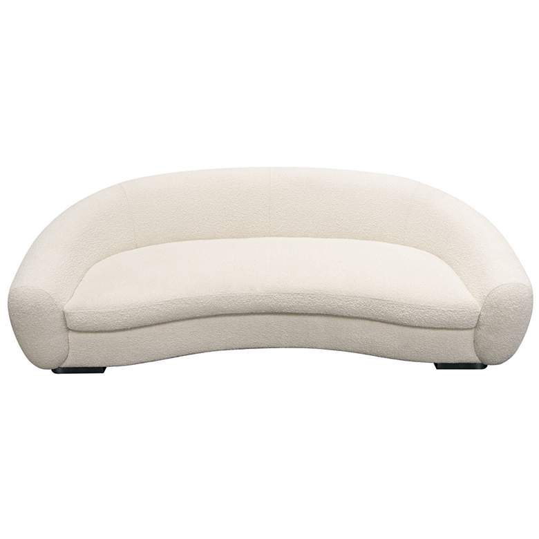 Image 4 Pascal 97 inch Wide Bone Boucle Contoured Curved Sofa more views