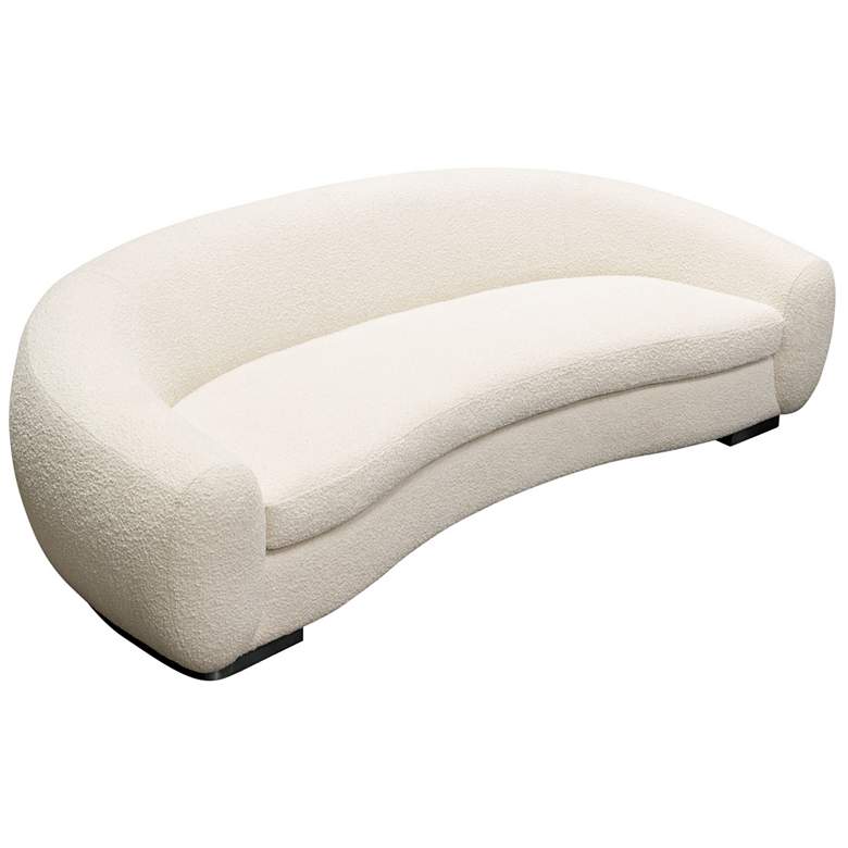 Image 6 Pascal 97 inch Wide Bone Boucle Contoured Curved Sofa more views