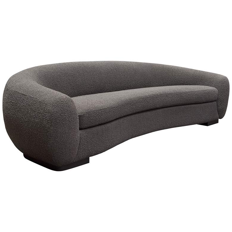 Image 1 Pascal 97" Wide Charcoal Boucle Contoured Curved Sofa