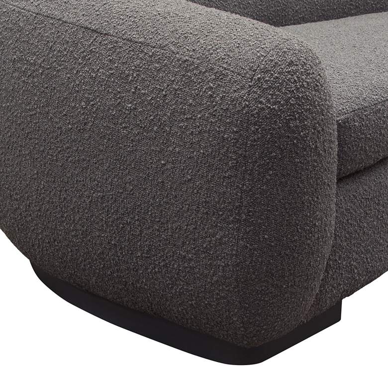 Image 3 Pascal 97" Wide Charcoal Boucle Contoured Curved Sofa more views