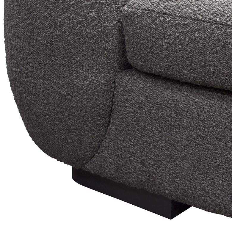 Image 4 Pascal 97" Wide Charcoal Boucle Contoured Curved Sofa more views