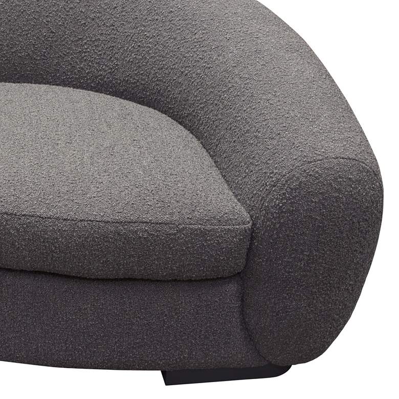 Image 5 Pascal 97" Wide Charcoal Boucle Contoured Curved Sofa more views