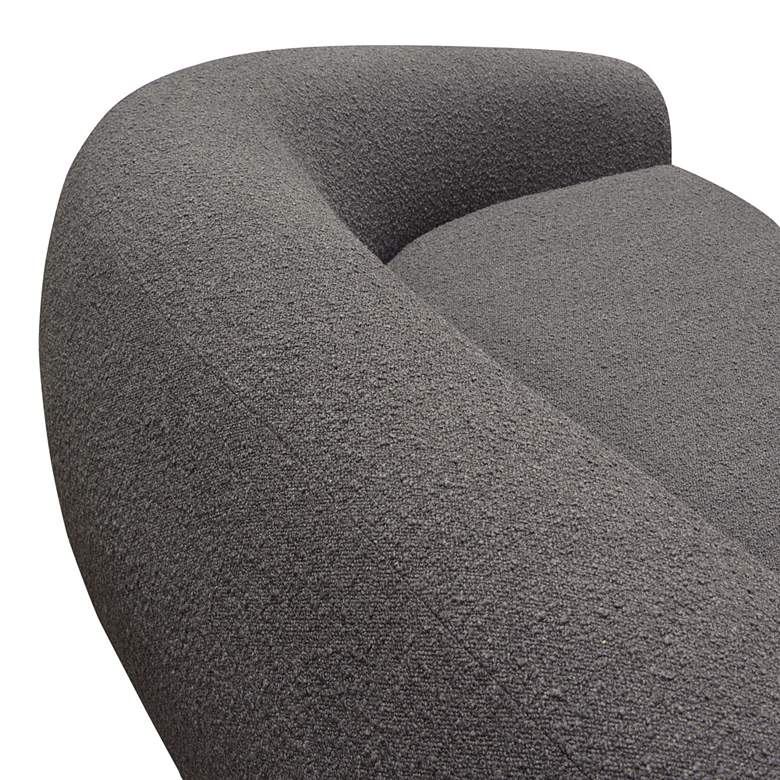 Image 6 Pascal 97" Wide Charcoal Boucle Contoured Curved Sofa more views