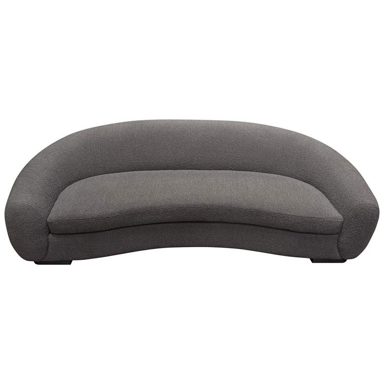 Image 7 Pascal 97" Wide Charcoal Boucle Contoured Curved Sofa more views