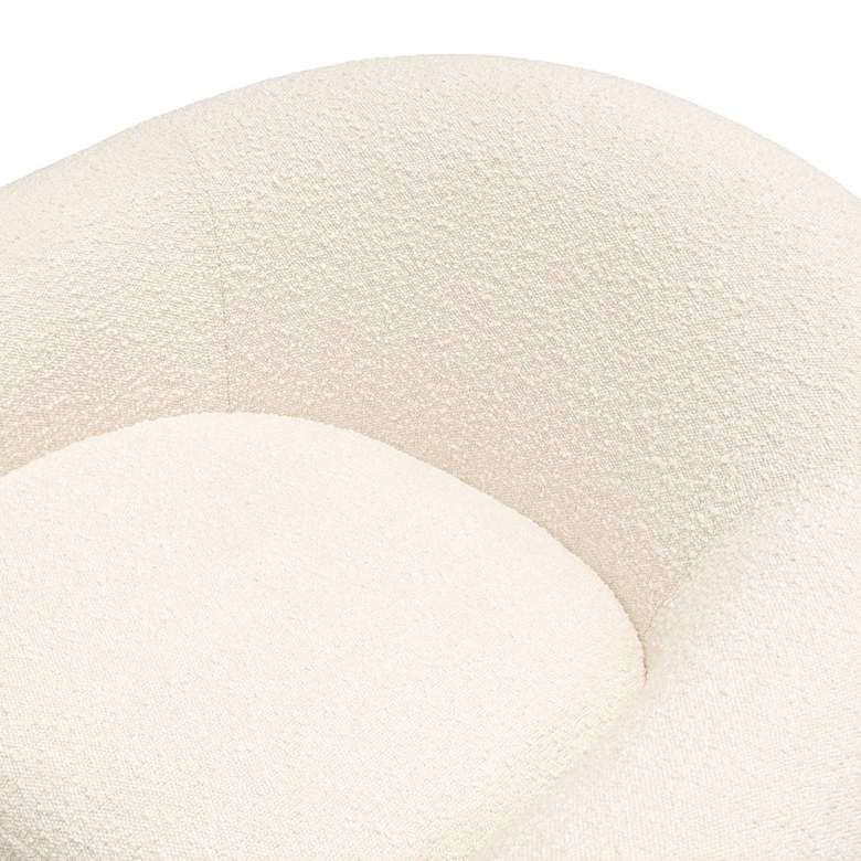 Image 2 Pascal Bone Boucle Contoured Curved Swivel Accent Chair more views
