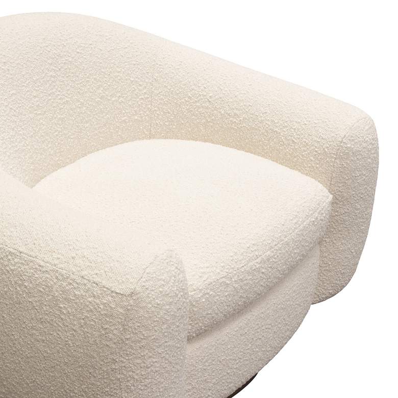 Image 3 Pascal Bone Boucle Contoured Curved Swivel Accent Chair more views
