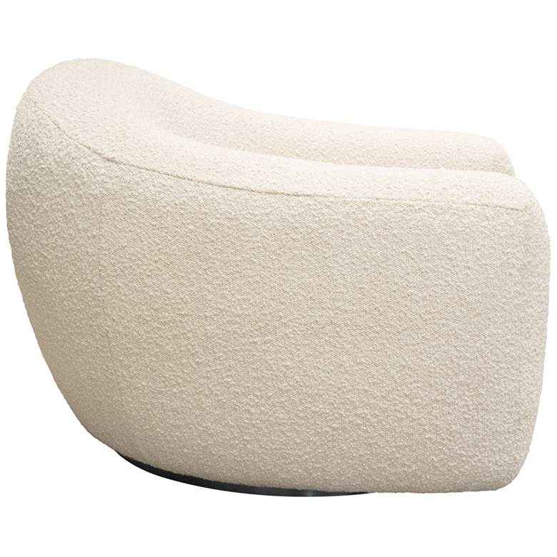 Image 6 Pascal Bone Boucle Contoured Curved Swivel Accent Chair more views
