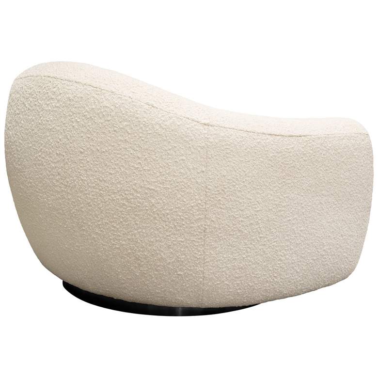 Image 7 Pascal Bone Boucle Contoured Curved Swivel Accent Chair more views