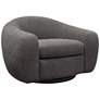 Pascal Charcoal Boucle Contoured Curved Swivel Accent Chair