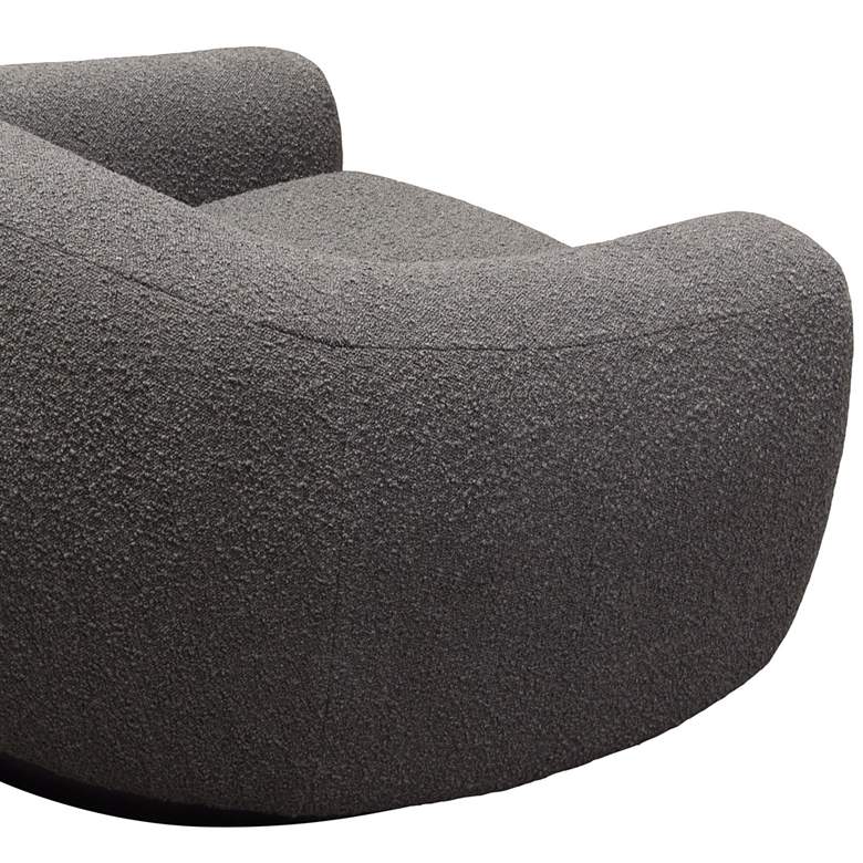 Image 3 Pascal Charcoal Boucle Contoured Curved Swivel Accent Chair more views