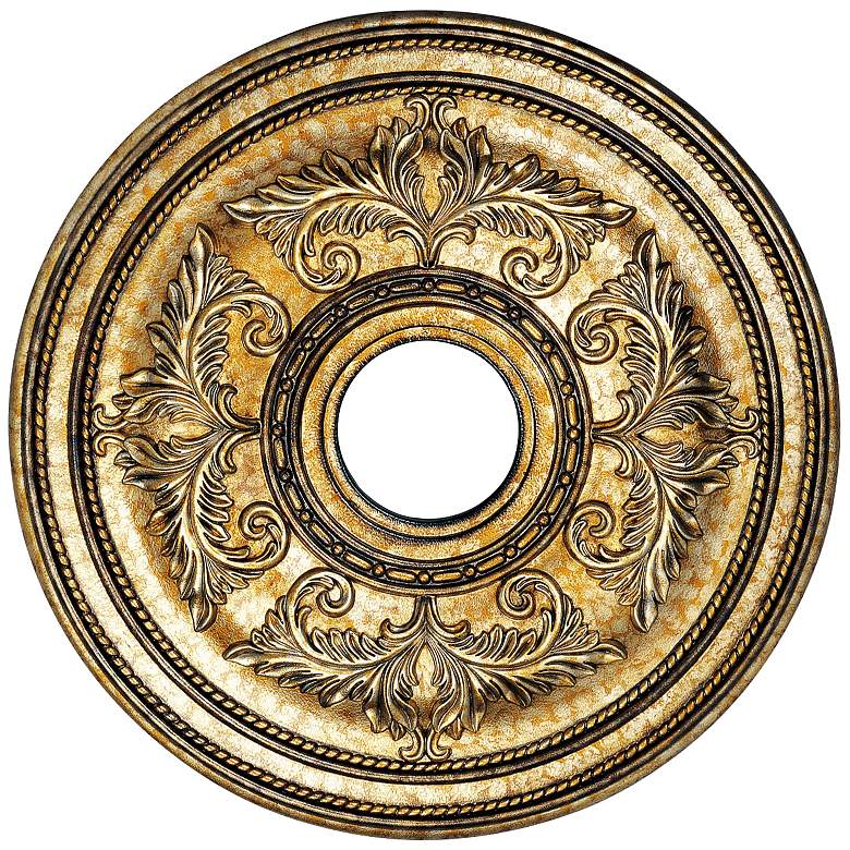 Image 1 Pascola 22 1/2" Wide Vintage Gold Leaf Ceiling Medallion