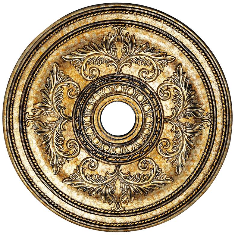 Image 1 Pascola 30 1/2" Wide Vintage Gold Leaf Ceiling Medallion