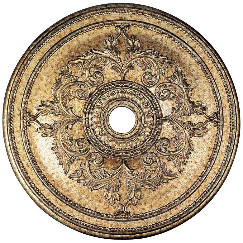 Image 1 Pascola 40 1/2 inch Wide Vintage Gold Leaf Ceiling Medallion