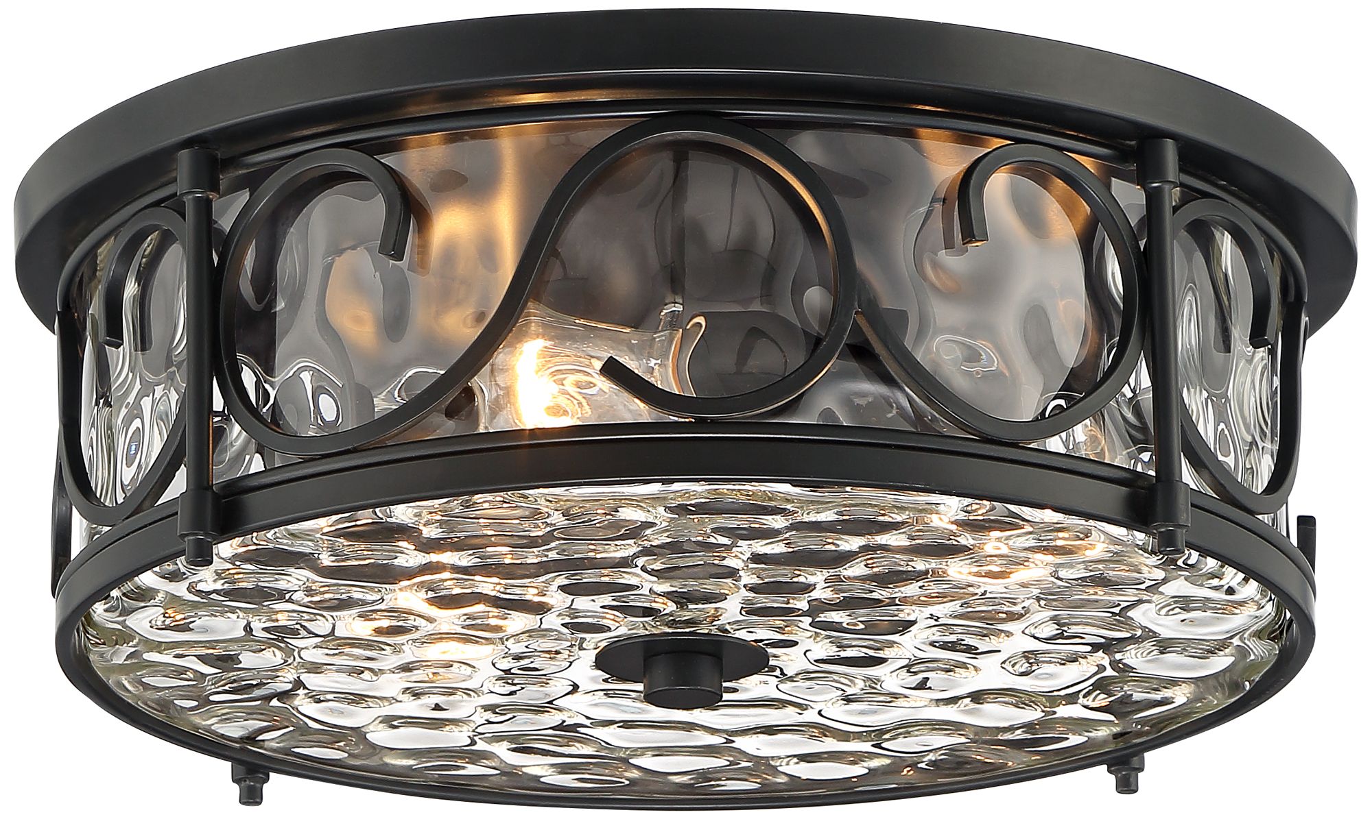 hammered glass flush mount ceiling light