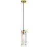 1_Pasha 5" Wide Aged Brass Cylinder Mini Pendant