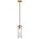 Pasha 5" Wide Aged Brass Cylinder Mini Pendant