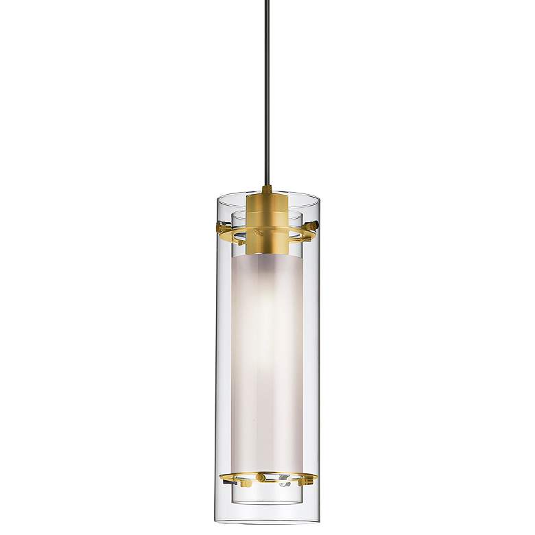 Image 1 Pasha 5" Wide Aged Brass Pendant