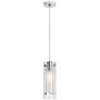 Pasha 5" Wide Polished Chrome Pendant With Clear/Frosted Glass