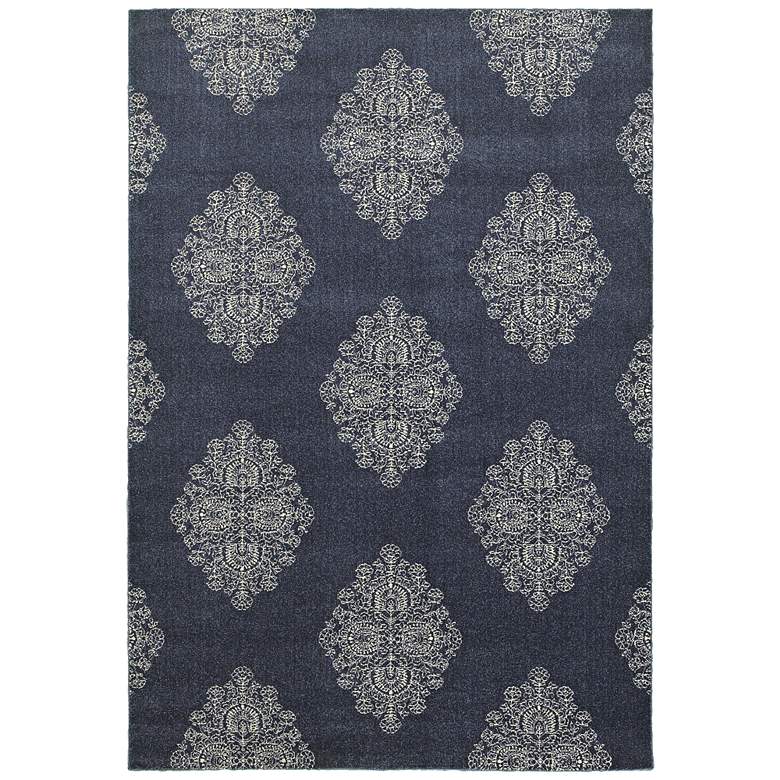 Image 1 Pasha 5992K 5'3"x7'6" Blue and Ivory Area Rug
