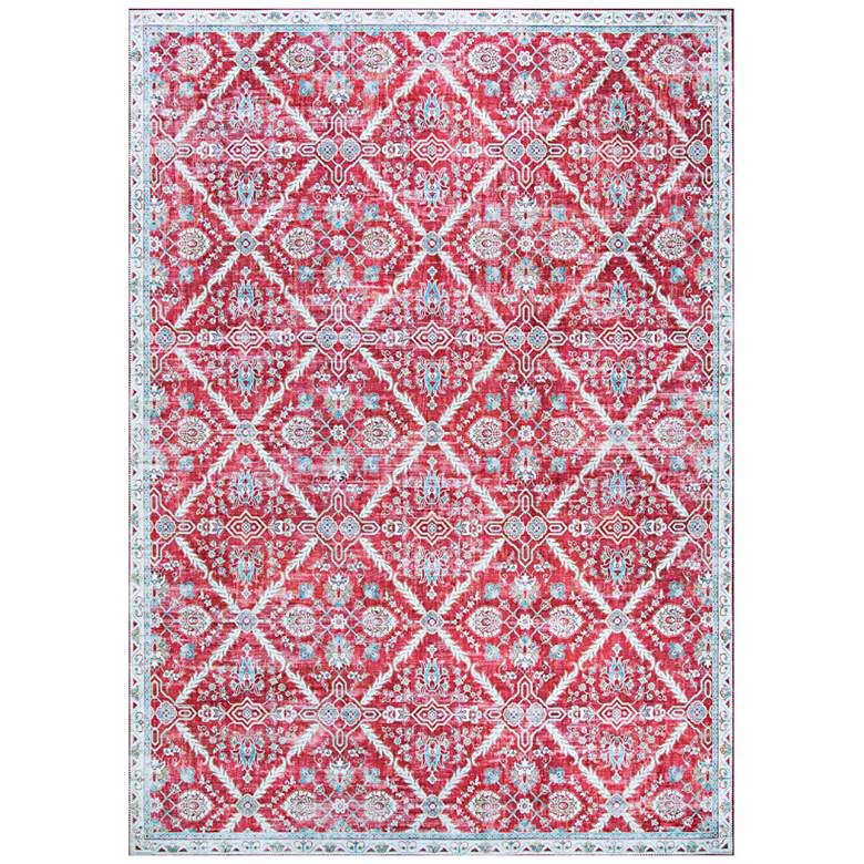 Image 2 Pasha Arcadia 5'x8' Garnet Ivory Indoor Area Rug