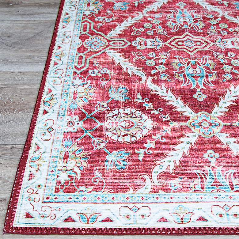 Image 3 Pasha Arcadia 5&#39;x8&#39; Garnet Ivory Indoor Area Rug more views