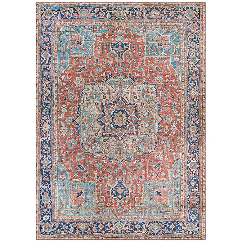 Image 2 Pasha Heriz 5'x8' Ruby Multi-Color Indoor Area Rug