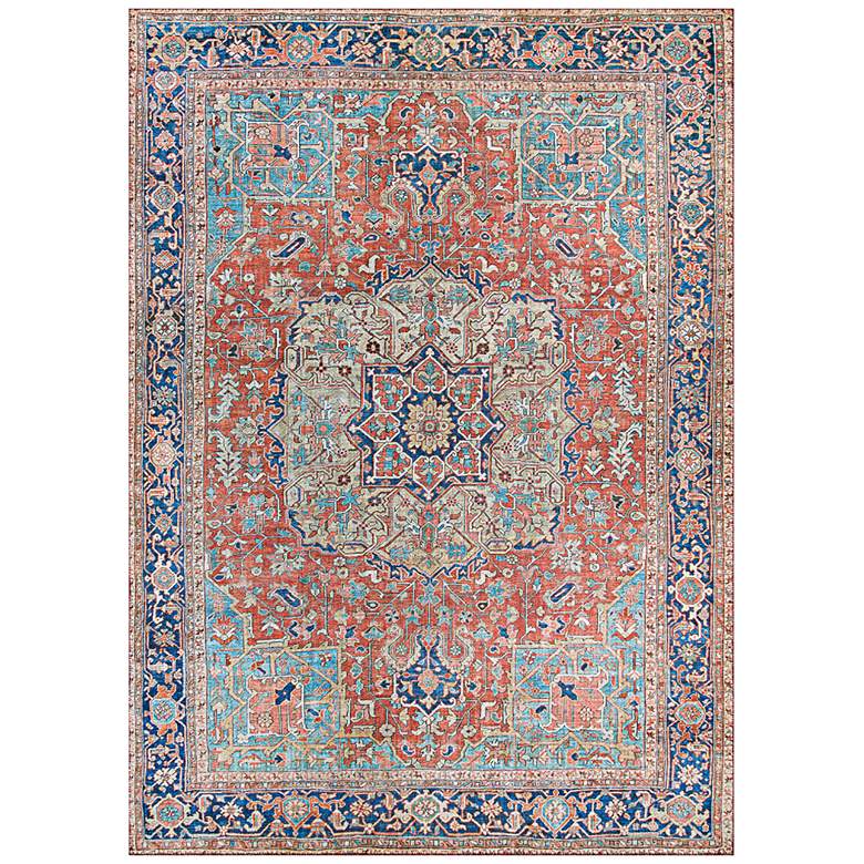 Image 2 Pasha Heriz 5&#39;x8&#39; Ruby Multi-Color Indoor Area Rug