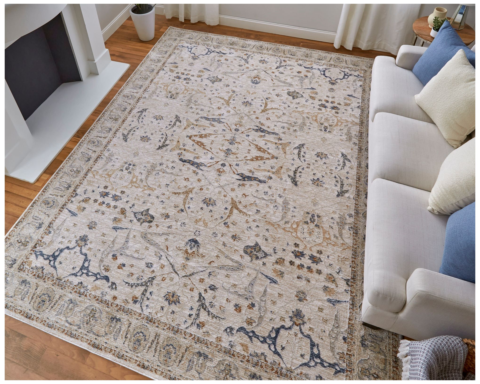 Image 2 Pasha Ikat Indoor Ivory Area Rug 39M4F 7'-10" x 10'-3" more views