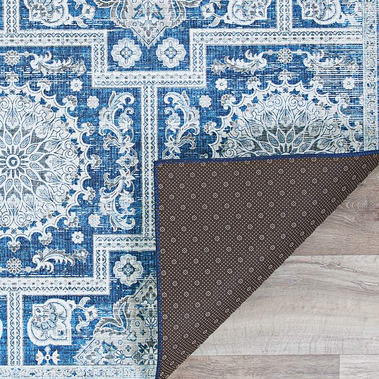 Image 4 Pasha Sari 5'x8' Sapphire Ivory Indoor Area Rug more views