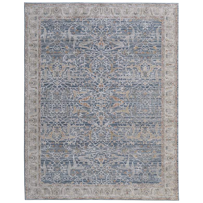 Image 1 Pasha Transitional Ikat Soft Indoor Blue Area Rug 39M4F
