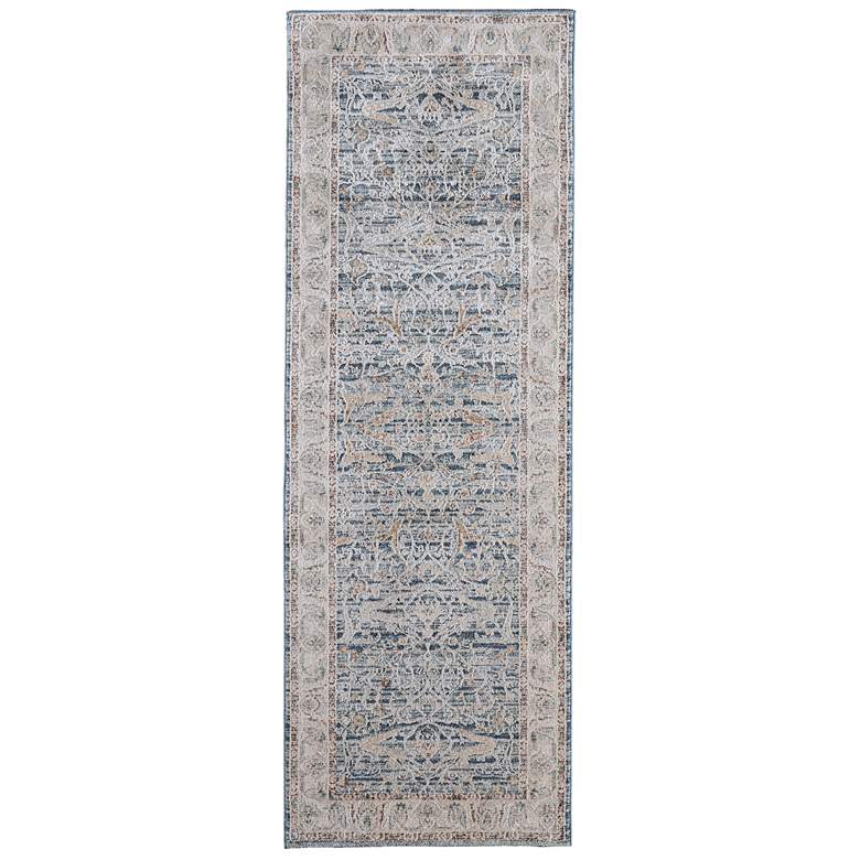Image 1 Pasha Transitional Ikat Soft Indoor Blue Area Rug 39M4F