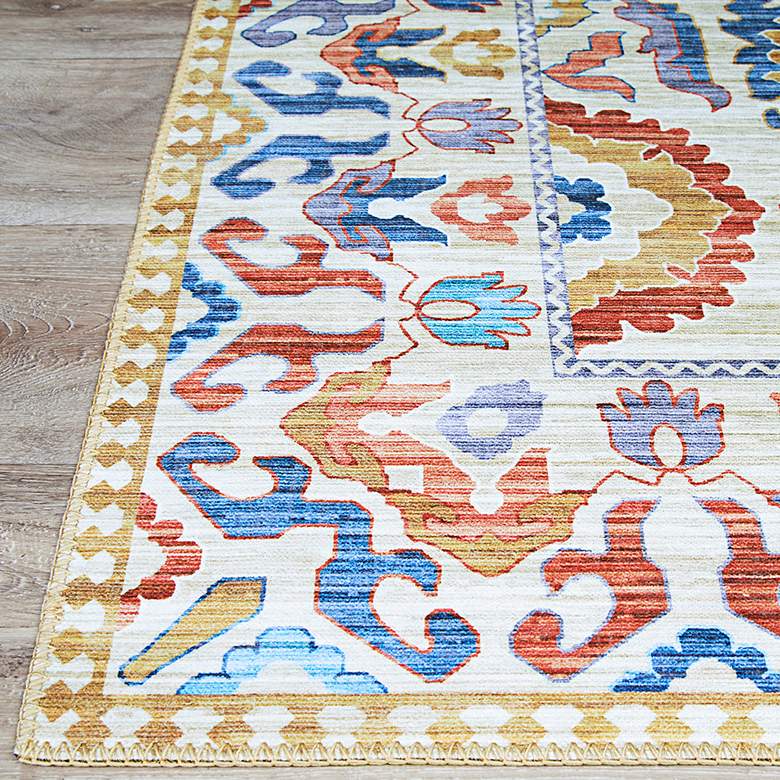 Image 3 Pasha Tribal 5'x8' Multi-Color Ivory Indoor Area Rug more views