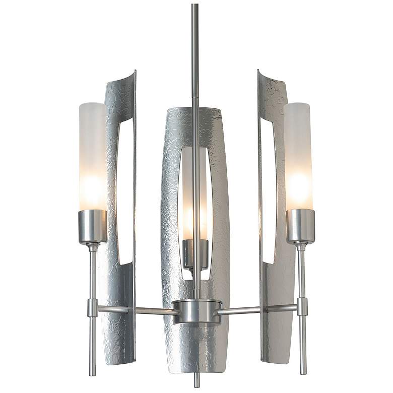 Image 1 Passage 16" Wide 3-Light Sterling Pendant With Frosted Glass Shade