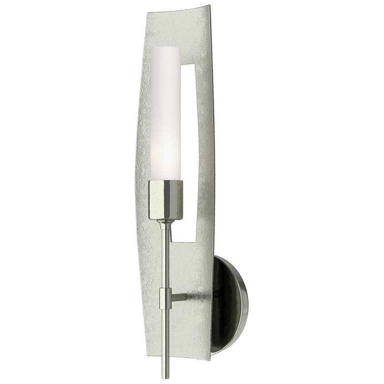Image 1 Passage 18" High Sterling and Frosted Glass Wall Sconce