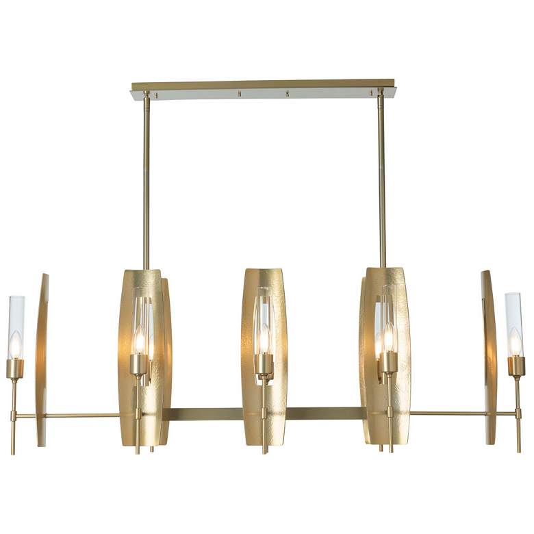 Image 1 Passage 52.1" Wide 8-Light Modern Brass Pendant With Clear Glass Shade