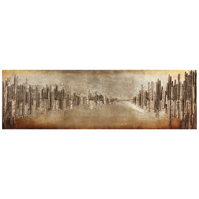 Image 2 Passages 72 inch Wide Metallic Rugged Wooden Wall Art